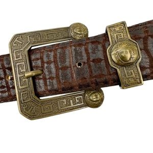 Vintage Suede Leather Greek Mythology Belt